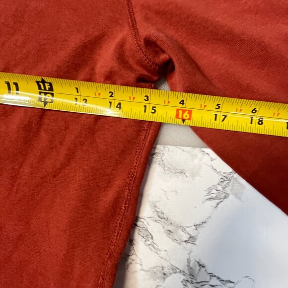 Vintage Mossimo Stretch Shirt Women’s M Orange V-Neck 3/4 Sleeves Sweatshirt szM - Picture 10 of 12